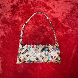 Multicolor Woven Magazine Cover Bag